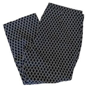 Susan Graver‎ Women's Black White Geometric Print Pull On Capri Pants Stretch 16